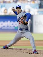 　パドレス戦に先発登板したドジャース・大谷＝サンディエゴ（共同）