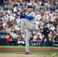 パドレス戦に先発して、４勝目を挙げた大谷翔平（ロサンゼルス・ドジャース提供）