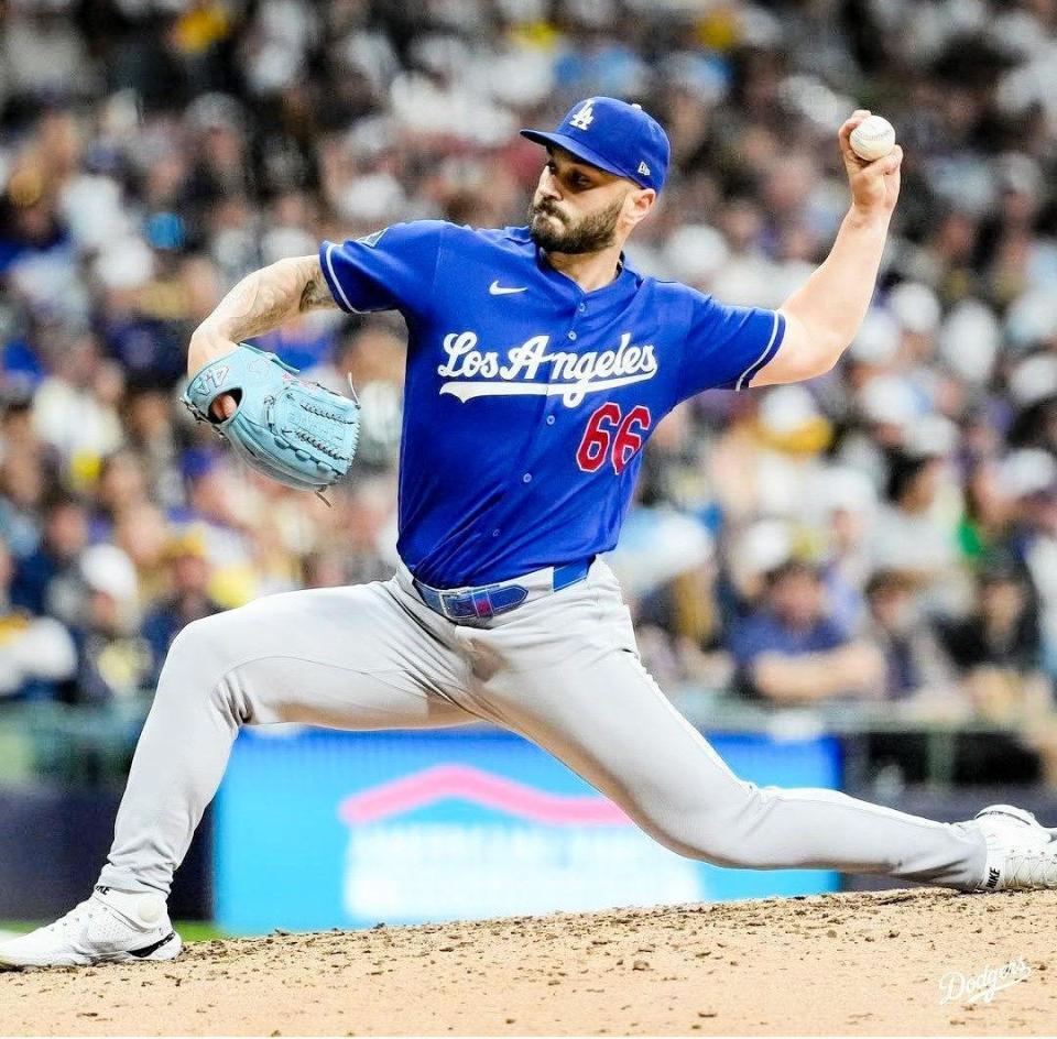 ８回を無失点に抑えたスコット（ロサンゼルス・ドジャース提供）