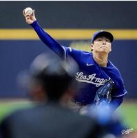 ブルワーズ戦に先発し、４勝目をあげた山本由伸（ロサンゼルス・ドジャース提供）