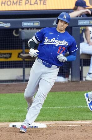 　ブルワーズ戦の４回、一ゴロに倒れたドジャース・大谷＝ミルウォーキー（共同）