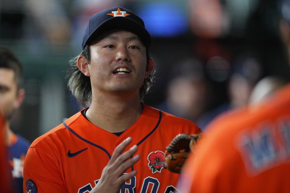 レンジャース戦に先発し、２勝目を挙げたアストロズ・今井達也（提供・ＡＰ／アフロ）