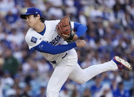 　ロッキーズ戦に先発登板したドジャース・大谷＝ロサンゼルス（共同）