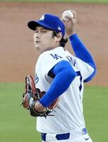 　ロッキーズ戦に先発登板したドジャース・大谷＝ロサンゼルス（共同）