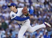 　ロッキーズ戦に先発登板したドジャース・大谷＝ロサンゼルス（共同）