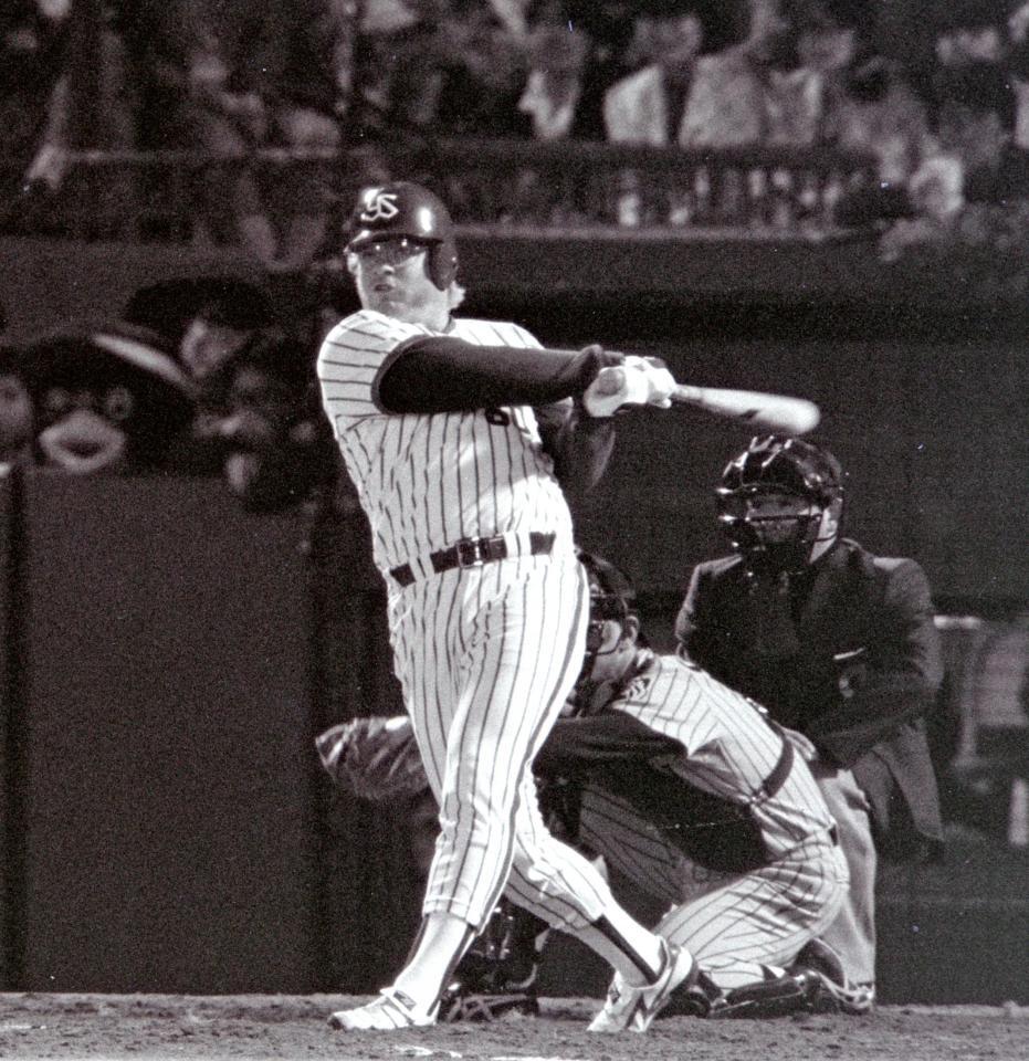 　１９８７年５月６日の阪神戦で、３本の本塁打を放ったヤクルトのボブ・ホーナーさん