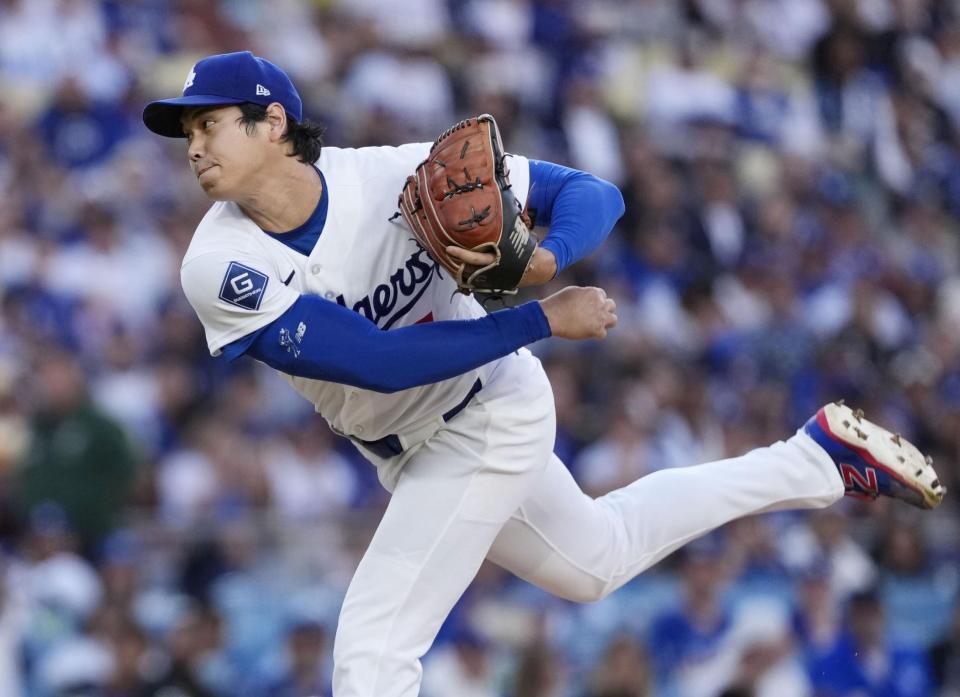 　ロッキーズ戦に先発登板したドジャース・大谷＝ロサンゼルス（共同）