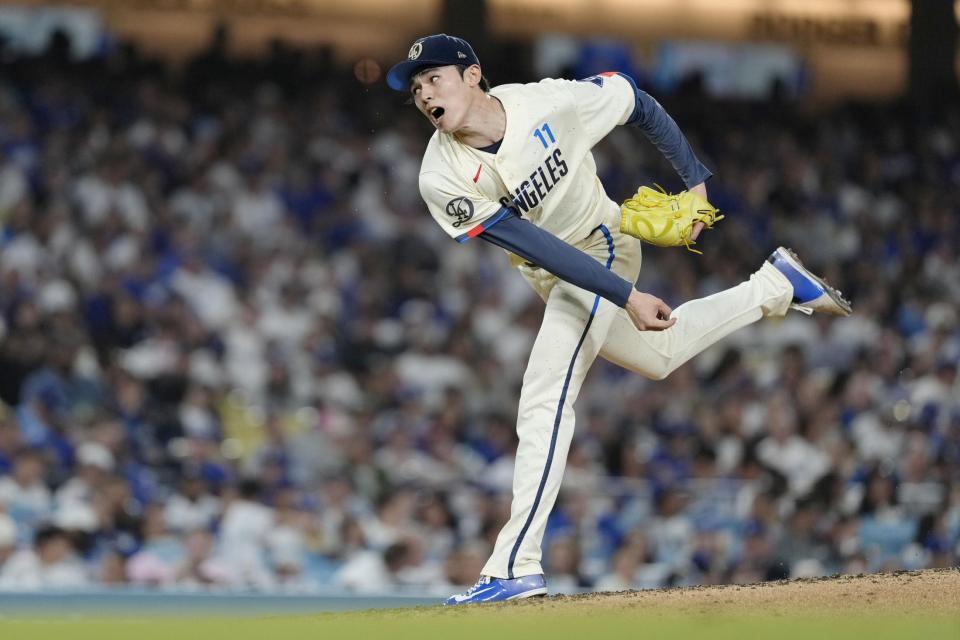 先発し、５回１／３を３安打１失点だった佐々木。勝敗は付かなかった（共同）