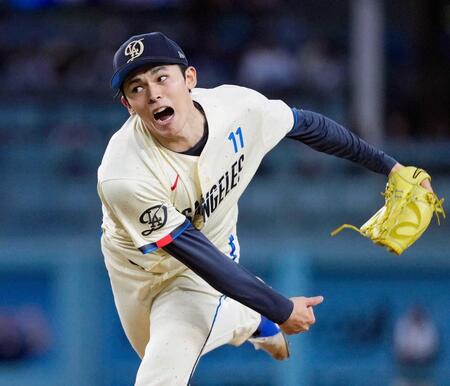 　フィリーズ戦に先発したドジャース・佐々木（共同）