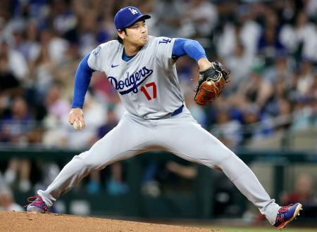 　ダイヤモンドバックス戦に先発したドジャース・大谷＝フェニックス（ゲッティ＝共同）