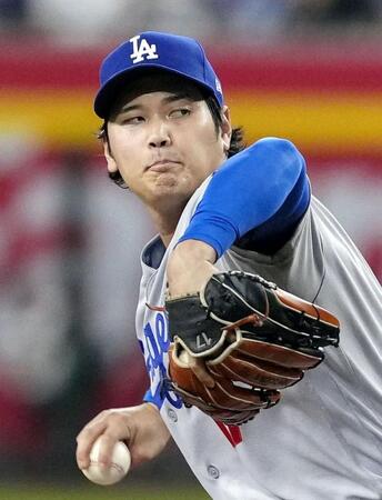ダイヤモンドバックス戦に先発登板した大谷（共同）