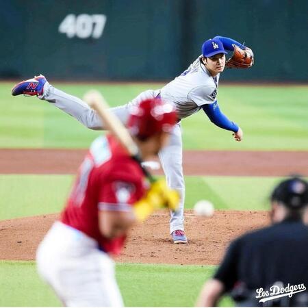 ６回２安打無失点で６勝目を挙げた大谷（ロサンゼルス・ドジャース提供）