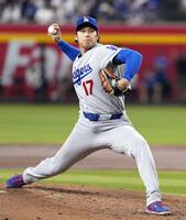 ダイヤモンドバックス戦に先発登板した大谷（共同）