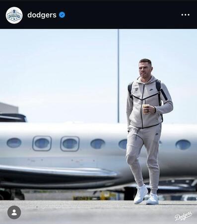 ドジャースのインスタグラム（＠ｄｏｄｇｅｒｓ）より