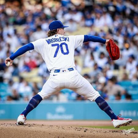 ６回無失点で８勝目を挙げたロブレスキー（ロサンゼルス・ドジャース提供）