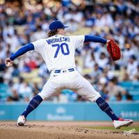 ６回無失点で８勝目を挙げたロブレスキー（ロサンゼルス・ドジャース提供）
