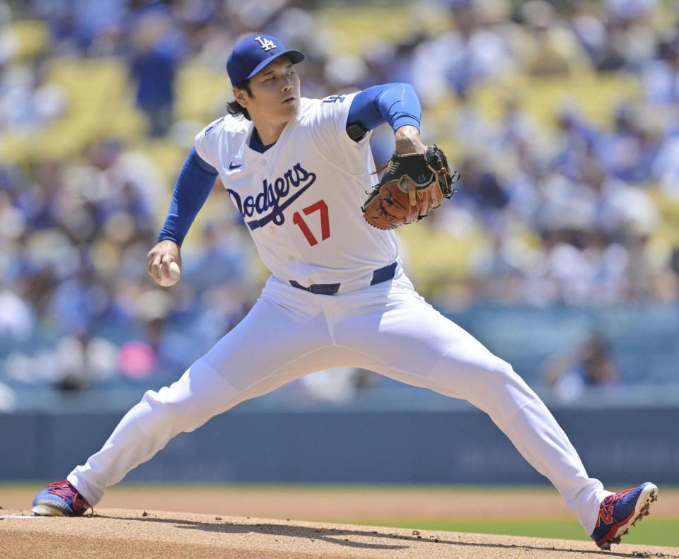 先発登板した大谷（ロイター＝共同）