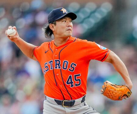 　タイガース戦に先発し、６回２安打無失点で５勝目を挙げたアストロズ・今井（ゲッティ＝共同）