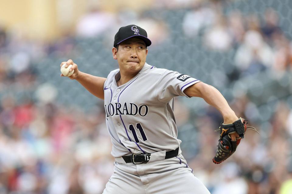 先発したロッキーズ・菅野（ゲッティ＝共同）
