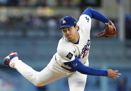 　パドレス戦に先発登板した大谷（共同）