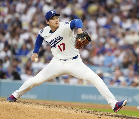　パドレス戦に先発登板した大谷（共同）