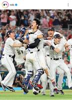 ＷＢＣ優勝時の大谷。ＭＬＢ公式インスタグラム（ｍｌｂ）より