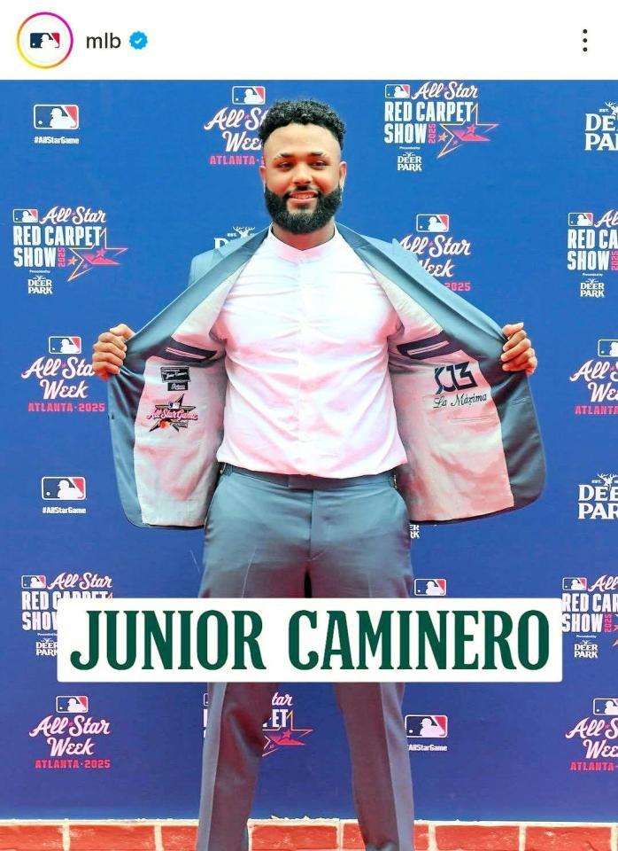 レイズのカミネロ。ＭＬＢ公式インスタグラム（ｍｌｂ）より