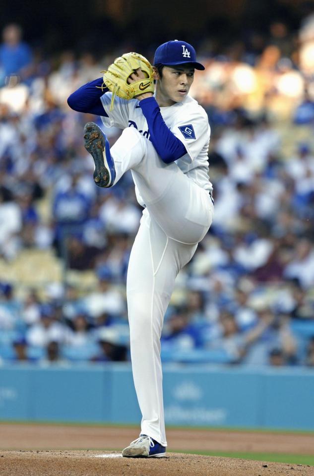 ロッキーズ戦に先発したドジャース・佐々木（共同）