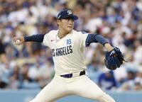 　ダイヤモンドバックス戦に先発したドジャース・山本＝ロサンゼルス（共同）