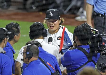 　本塁打競争の第１ラウンドを終えたホワイトソックス・村上＝フィラデルフィア（共同）