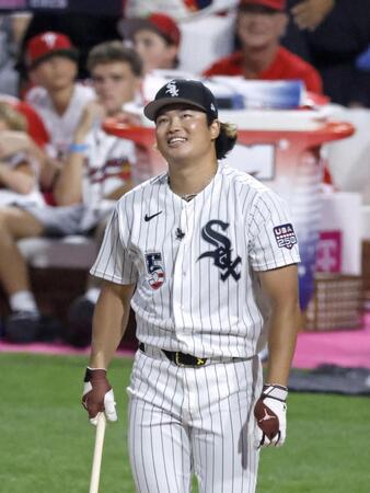 　本塁打競争の第１ラウンドを終えたホワイトソックス・村上＝フィラデルフィア（共同）