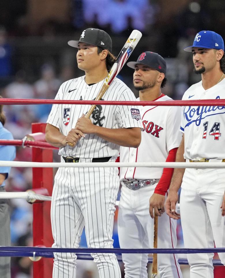 　本塁打競争に臨むホワイトソックス・村上＝フィラデルフィア（共同）