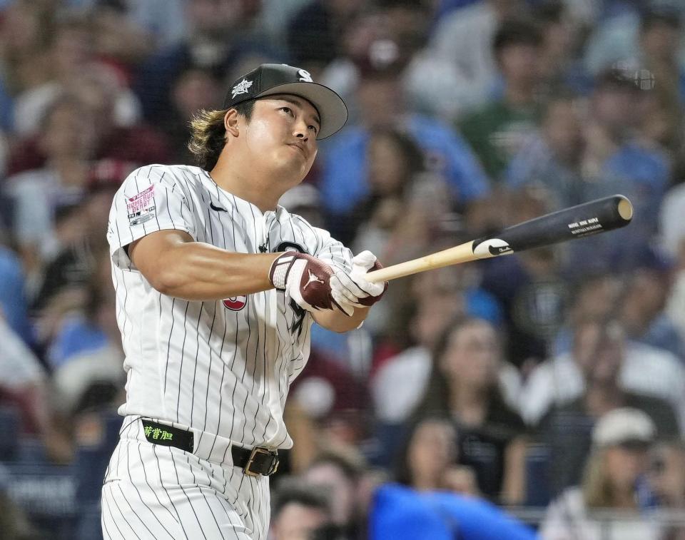 　本塁打競争に出場したホワイトソックス・村上＝フィラデルフィア（共同）