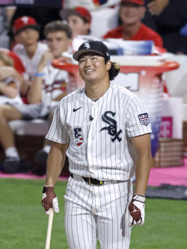 　本塁打競争の第１ラウンドを終えたホワイトソックス・村上＝フィラデルフィア（共同）