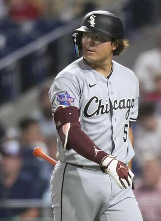 　オールスター戦の９回、空振り三振に倒れたホワイトソックス・村上＝フィラデルフィア（共同）