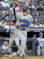 　ヤンキース戦の１回、二ゴロに倒れた大谷（共同）