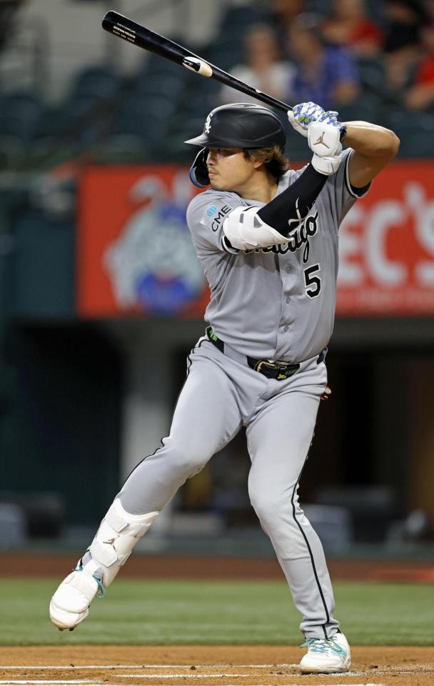 　レンジャーズ戦の１回、打席に立つホワイトソックス・村上＝アーリントン（ゲッティ＝共同）