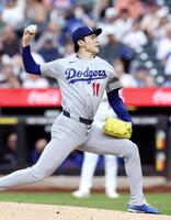 メッツ戦に先発したドジャース・佐々木（共同）