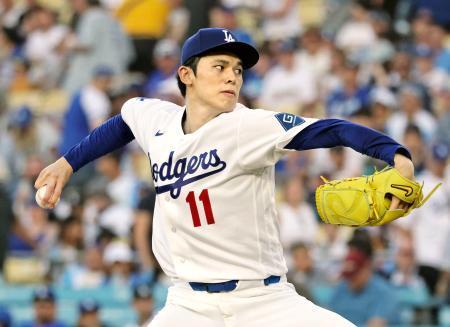 　マリナーズ戦に先発したドジャース・佐々木朗＝ロサンゼルス（共同）