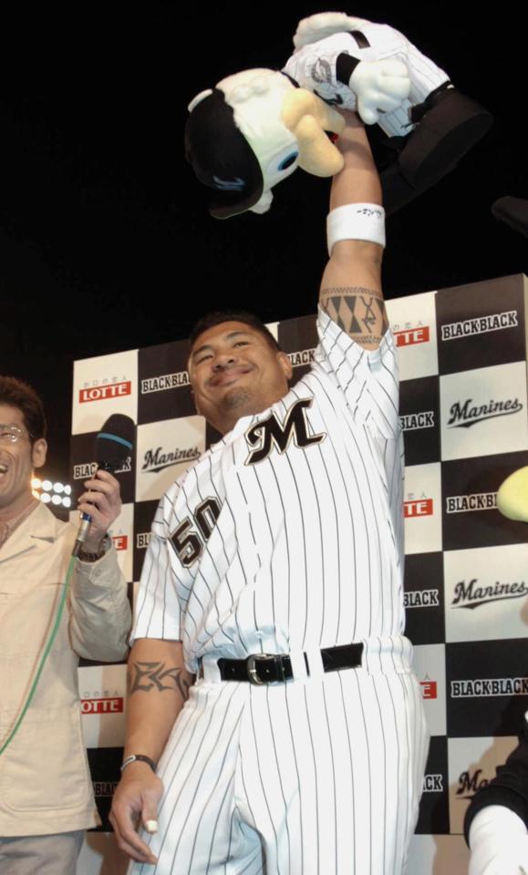 ロッテ時代のベニー氏＝２００５年４月