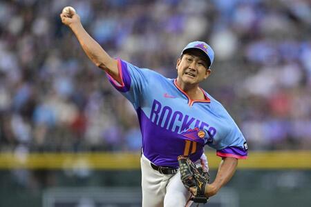 　ロイヤルズ戦に先発したロッキーズ・菅野＝デンバー（ゲッティ＝共同）