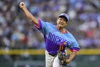 　ロイヤルズ戦に先発したロッキーズ・菅野＝デンバー（ゲッティ＝共同）