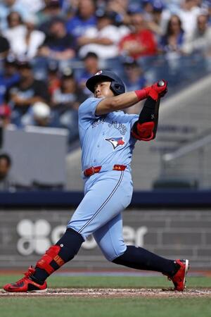 　カージナルス戦で４打数無安打だったブルージェイズ・岡本（ゲッティ＝共同）