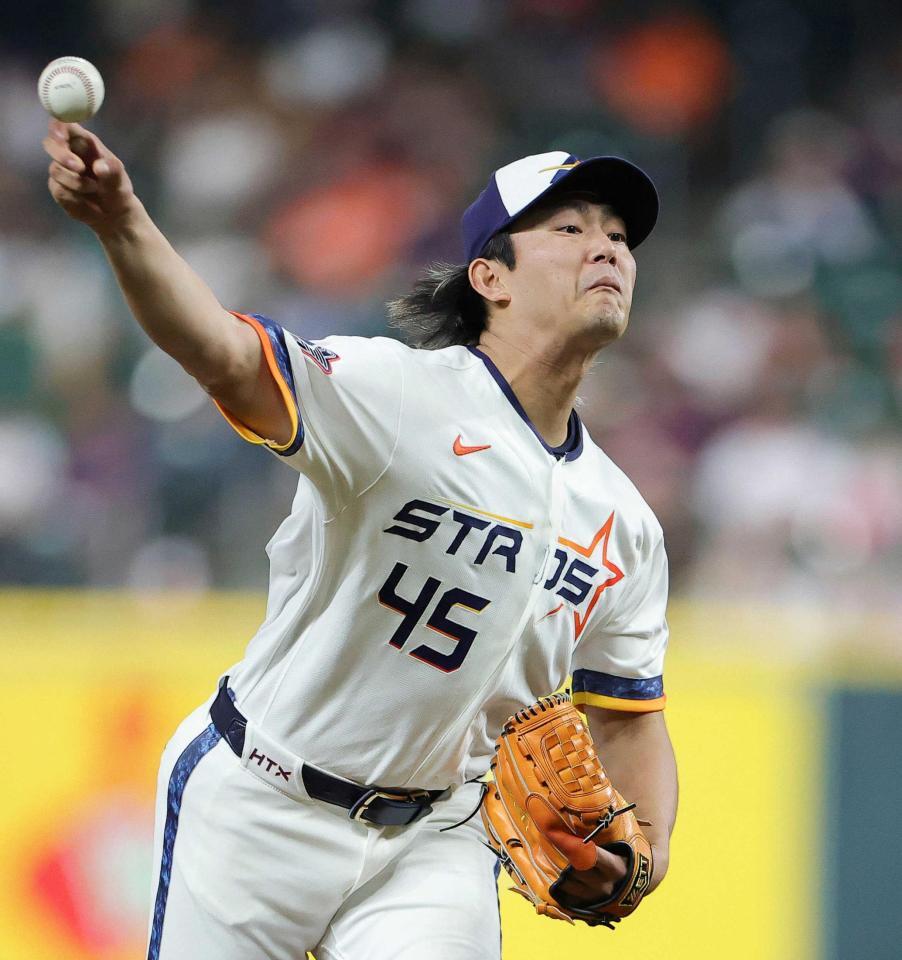 　７回から登板し、好リリーフを見せたアストロズ・今井（ゲッティ＝共同）