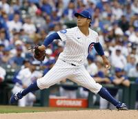 先発し、５回を１失点で８勝目を挙げた今永（共同）