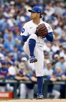 先発し、５回を１失点で８勝目を挙げた今永（共同）