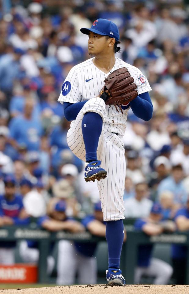 先発し、５回を１失点で８勝目を挙げた今永（共同）
