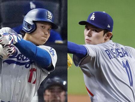 ドジャース・大谷翔平、佐々木朗希（提供・共同通信社）