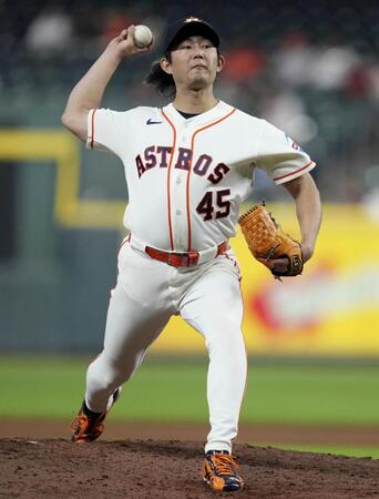 　エンゼルス戦の６回から登板し、３回２安打２失点だったアストロズ・今井＝ヒューストン（ＡＰ＝共同）
