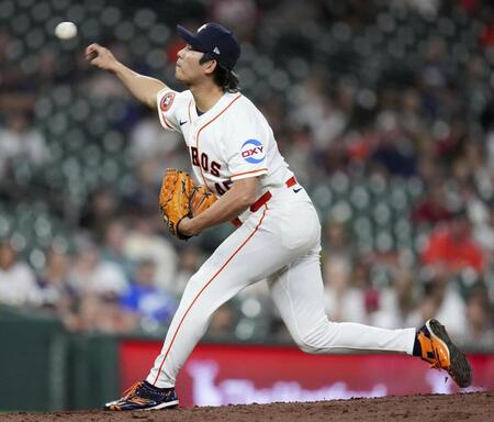 　エンゼルス戦の６回から登板し、３回２安打２失点だったアストロズ・今井＝ヒューストン（ＡＰ＝共同）